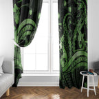 Maori Romantic Valentine Window Curtain The Hongi Kiss Green Galaxy