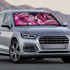 Maori Romantic Valentine Auto Sun Shade The Hongi Kiss Pink Galaxy