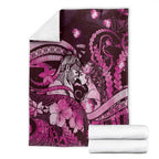 Maori Romantic Valentine Blanket The Hongi Kiss Pink Galaxy