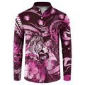Personalised Maori Romantic Valentine Button Sweatshirt The Hongi Kiss Pink Galaxy