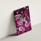 Maori Romantic Valentine Canvas Wall Art The Hongi Kiss Pink Galaxy