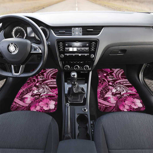 Personalised Maori Romantic Valentine Car Mats The Hongi Kiss Pink Galaxy