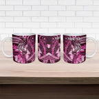 Personalised Maori Romantic Valentine Ceramic Mug The Hongi Kiss Pink Galaxy
