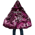 Personalised Maori Romantic Valentine Cloak The Hongi Kiss Pink Galaxy