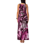 Personalised Maori Romantic Valentine Family Matching Tank Maxi Dress and Hawaiian Shirt The Hongi Kiss Pink Galaxy