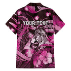 Personalised Maori Romantic Valentine Hawaiian Shirt The Hongi Kiss Pink Galaxy