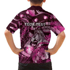Personalised Maori Romantic Valentine Hawaiian Shirt The Hongi Kiss Pink Galaxy