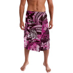 Personalised Maori Romantic Valentine Lavalava The Hongi Kiss Pink Galaxy