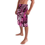 Personalised Maori Romantic Valentine Lavalava The Hongi Kiss Pink Galaxy