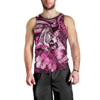 Personalised Maori Romantic Valentine Men Tank Top The Hongi Kiss Pink Galaxy