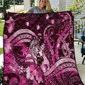 Maori Romantic Valentine Quilt The Hongi Kiss Pink Galaxy