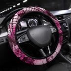 Maori Romantic Valentine Steering Wheel Cover The Hongi Kiss Pink Galaxy