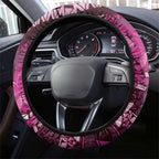 Maori Romantic Valentine Steering Wheel Cover The Hongi Kiss Pink Galaxy