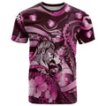 Personalised Maori Romantic Valentine T Shirt The Hongi Kiss Pink Galaxy