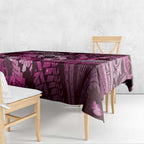 Maori Romantic Valentine Tablecloth The Hongi Kiss Pink Galaxy