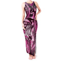 Personalised Maori Romantic Valentine Tank Maxi Dress The Hongi Kiss Pink Galaxy