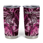 Personalised Maori Romantic Valentine Tumbler Cup The Hongi Kiss Pink Galaxy