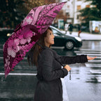 Maori Romantic Valentine Umbrella The Hongi Kiss Pink Galaxy