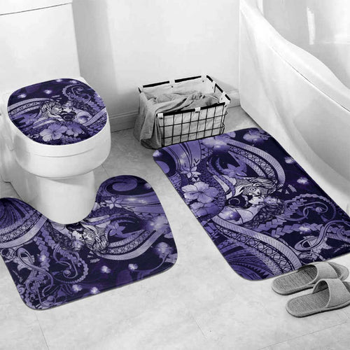 Maori Romantic Valentine Bathroom Set The Hongi Kiss Purple Galaxy