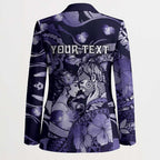 Personalised Maori Romantic Valentine Blazer The Hongi Kiss Purple Galaxy
