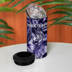 Personalised Maori Romantic Valentine 4 in 1 Can Cooler Tumbler The Hongi Kiss Purple Galaxy