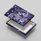 Maori Romantic Valentine Canvas Wall Art The Hongi Kiss Purple Galaxy
