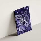Maori Romantic Valentine Canvas Wall Art The Hongi Kiss Purple Galaxy