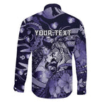 Personalised Maori Romantic Valentine Family Matching Mermaid Dress and Hawaiian Shirt The Hongi Kiss Purple Galaxy