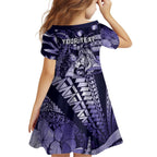 Personalised Maori Romantic Valentine Family Matching Puletasi and Hawaiian Shirt The Hongi Kiss Purple Galaxy