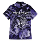 Personalised Maori Romantic Valentine Hawaiian Shirt The Hongi Kiss Purple Galaxy