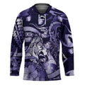 Personalised Maori Romantic Valentine Hockey Jersey The Hongi Kiss Purple Galaxy