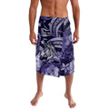 Personalised Maori Romantic Valentine Lavalava The Hongi Kiss Purple Galaxy