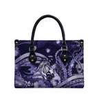 Maori Romantic Valentine Leather Bag The Hongi Kiss Purple Galaxy