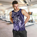 Personalised Maori Romantic Valentine Men Tank Top The Hongi Kiss Purple Galaxy