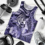 Personalised Maori Romantic Valentine Men Tank Top The Hongi Kiss Purple Galaxy