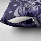 Maori Romantic Valentine Pillow Cover The Hongi Kiss Purple Galaxy