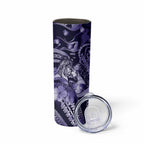 Personalised Maori Romantic Valentine Skinny Tumbler The Hongi Kiss Purple Galaxy