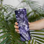 Personalised Maori Romantic Valentine Skinny Tumbler The Hongi Kiss Purple Galaxy