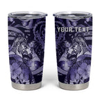 Personalised Maori Romantic Valentine Tumbler Cup The Hongi Kiss Purple Galaxy