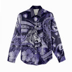 Personalised Maori Romantic Valentine Women Casual Shirt The Hongi Kiss Purple Galaxy