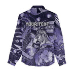 Personalised Maori Romantic Valentine Women Casual Shirt The Hongi Kiss Purple Galaxy