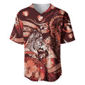 Personalised Maori Romantic Valentine Baseball Jersey The Hongi Kiss Red Galaxy