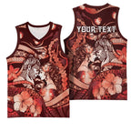 Personalised Maori Romantic Valentine Basketball Jersey The Hongi Kiss Red Galaxy