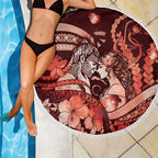 Maori Romantic Valentine Beach Blanket The Hongi Kiss Red Galaxy