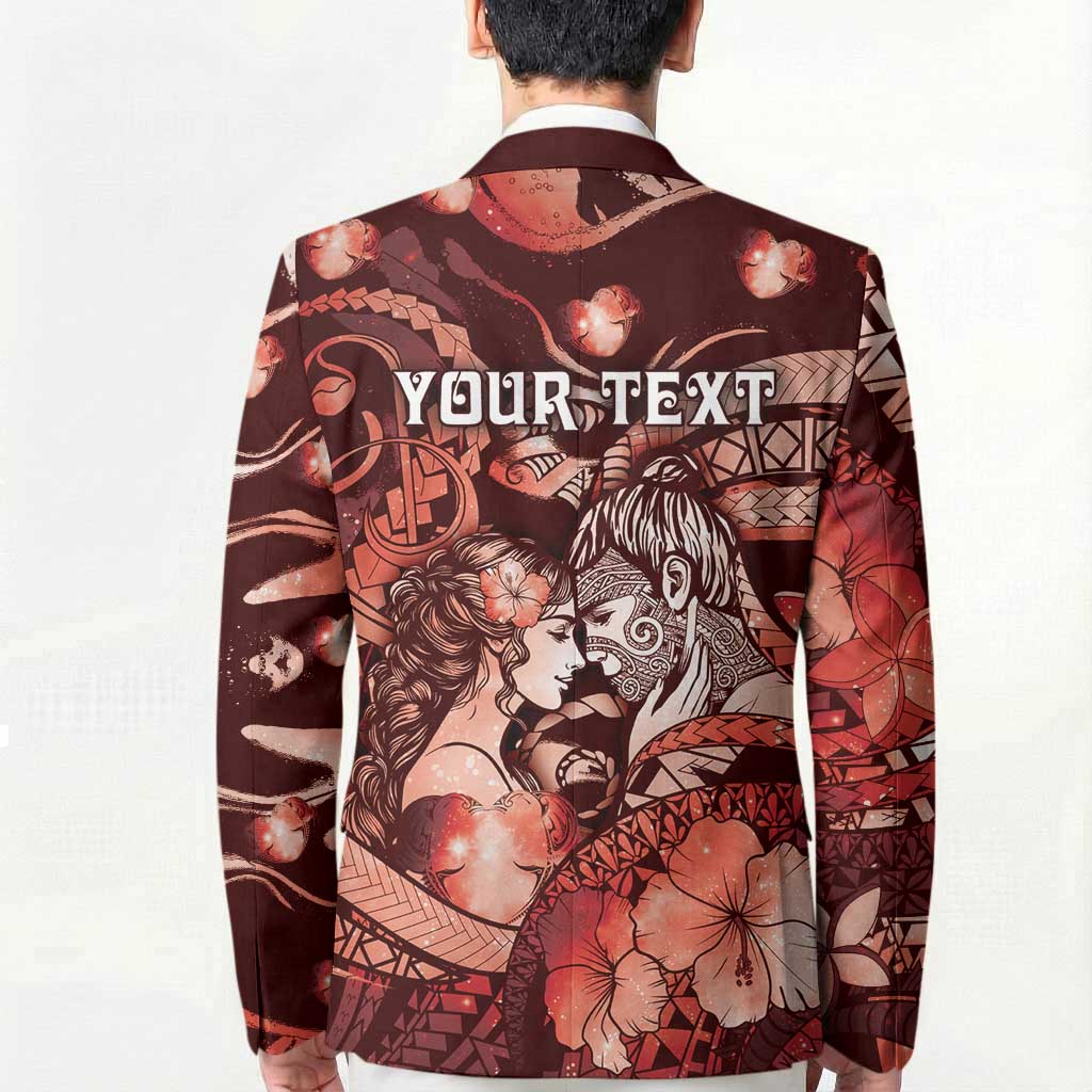 Personalised Maori Romantic Valentine Blazer The Hongi Kiss Red Galaxy