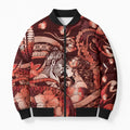 Personalised Maori Romantic Valentine Bomber Puffer Jacket The Hongi Kiss Red Galaxy