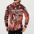Personalised Maori Romantic Valentine Button Sweatshirt The Hongi Kiss Red Galaxy