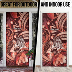 Personalised Maori Romantic Valentine Door Cover The Hongi Kiss Red Galaxy