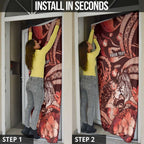 Personalised Maori Romantic Valentine Door Cover The Hongi Kiss Red Galaxy