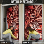 Personalised Maori Romantic Valentine Door Cover The Hongi Kiss Red Galaxy